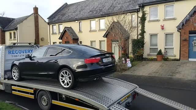 Audi A5 Sportback away on the recovery truck before Christmas.